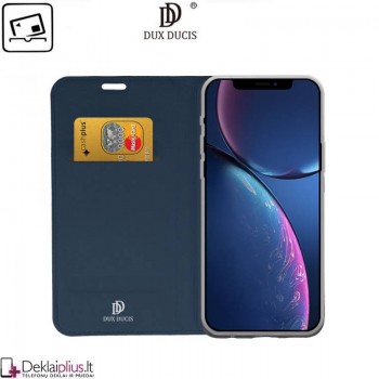 Dux Ducis dirbtinės odos viršelis - mėlynas (telefonui Apple Iphone 13 Pro Max)